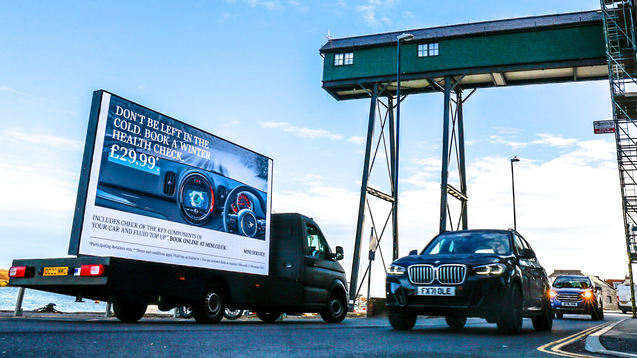 BMW Digivan campaign on the roadside in Kings Lynn