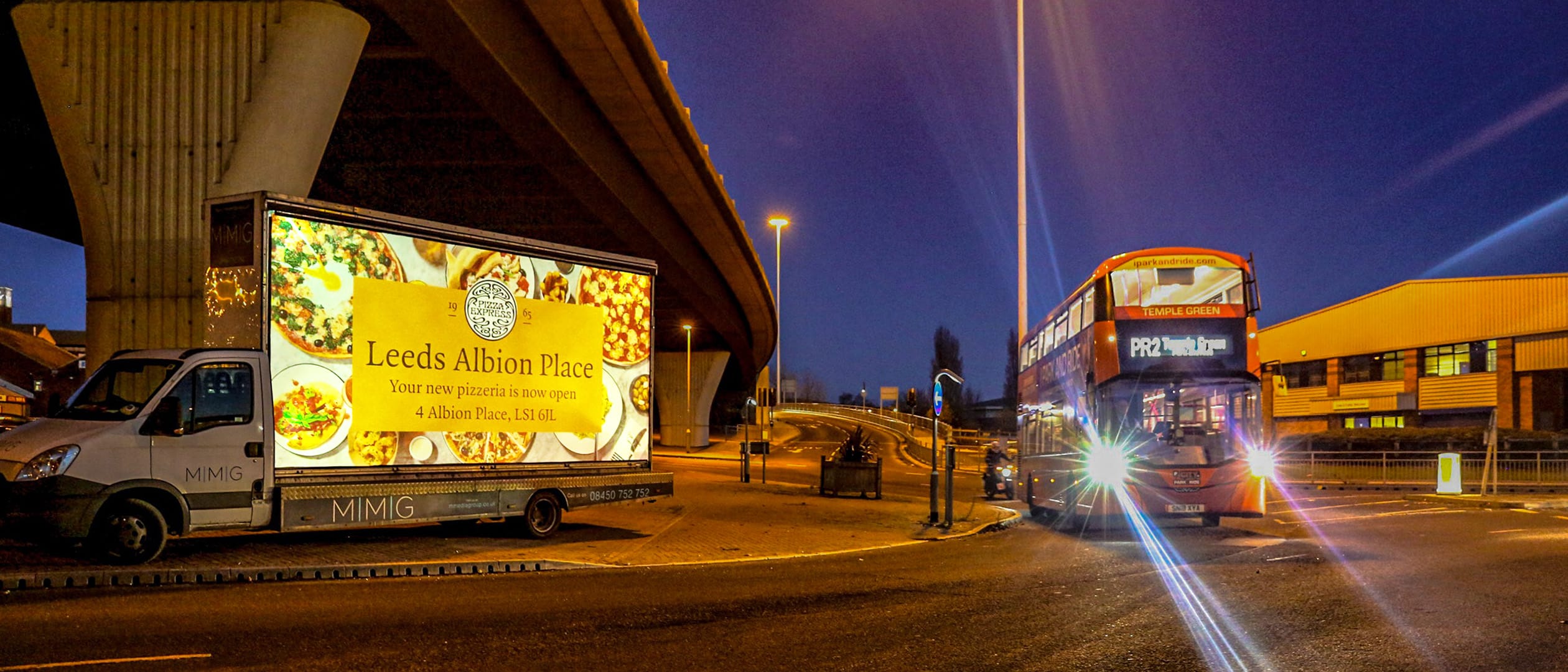 Pizza Express advertising campaign in the dark