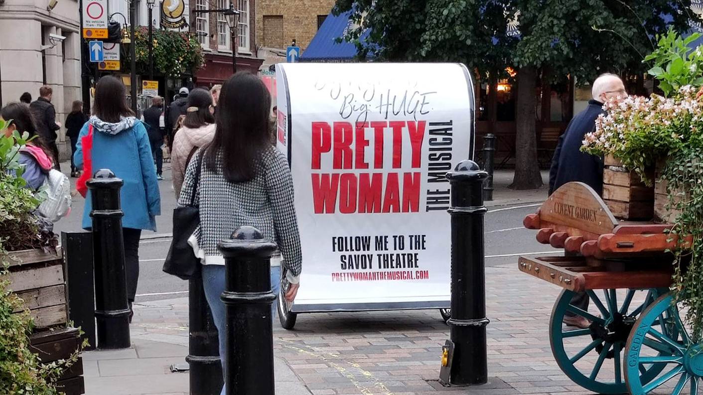 Pretty Woman Pedicab campaign for theatre in London